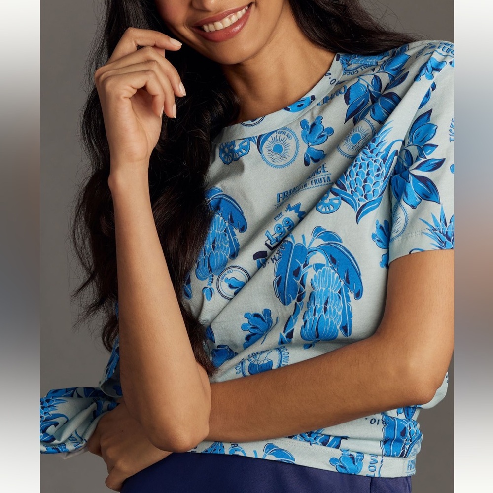 FARM Rio Blue Printed Fruit Tee - Picture 2 of 4